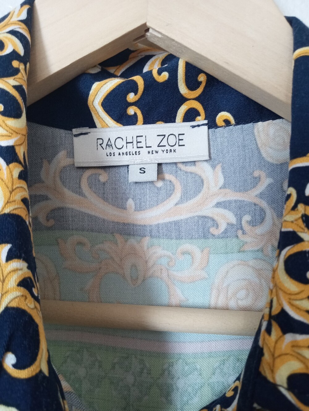 Rachel Zoe Baroque Rayon Long Sleeve Button Front Blouse Women's Small - Picture 3 of 7